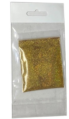 Nail Art Holographic Glitter Laser Shining Fine Powder - Gold 10 Gram