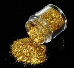 Nail Art Holographic Glitter Laser Shining Powder - Gold 10 ML