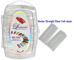 Lamour Vector Straight Clear Full-moon Tips - 100 Ct