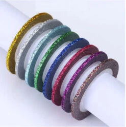 NDi Beauty Nail Art Matte Glitter Striping Tape Line Sticker - 8 Rolls (2 Mm)