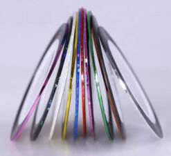 NDi Beauty Nail Art Matte Glitter Striping Tape Line Sticker No. 1 - 10 Rolls (1 Mm)