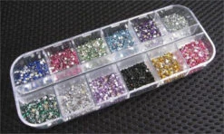 Nail Art Assorted Rhinestones Package - 12 Colors / 3000 Pcs