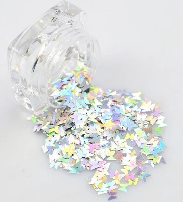 NDI Beauty Ice Mylar Nail Art Sparkly Glitter Silver Laser Butterfly - 40g 3 NDI Beauty Ice Mylar Nail Art Sparkly Glitter Silver Laser Butterfly - 40g