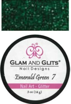Glam & Glits Nail Art Glitter: Emerald Green - 1/2oz