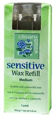 Clean + Easy Medium Sensitive Wax Refill - 3pk