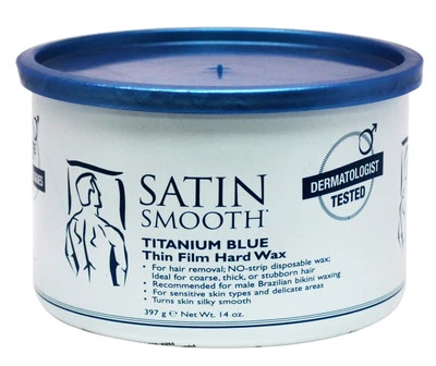 Satin Smooth Titanium Blue Thin Film Hard Wax - 14oz - SSW14MP 3 Satin Smooth Titanium Blue Thin Film Hard Wax - 14oz - SSW14MP