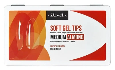 Ibd Clear Soft Gel Tips - Medium Almond - 504 CT 3 Ibd Clear Soft Gel Tips - Medium Almond - 504 CT
