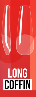 Ibd Clear Soft Gel Tips - Long Coffin - 504 CT