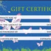 Gift Certificate - 50ct / Design BUTTERFLY (GC104) -Best Manicure Store HGC104 81010 66154 10859 98230 04379 77068 77626.1629300999