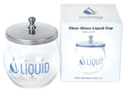 Liquid Cup With Lid Clear Glass - LC133