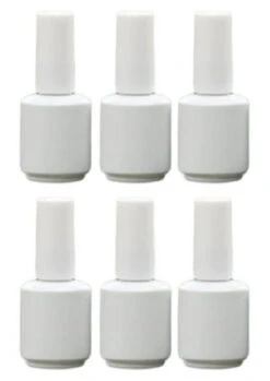 DL Pro Empty White Amber Glass Polish Bottle .5 Oz - 6 PCS -Best Manicure Store SL1501 28053.1706824087