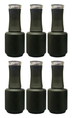 DL Pro Empty Black Amber Glass Polish Bottle .5 Oz - 6 PCS